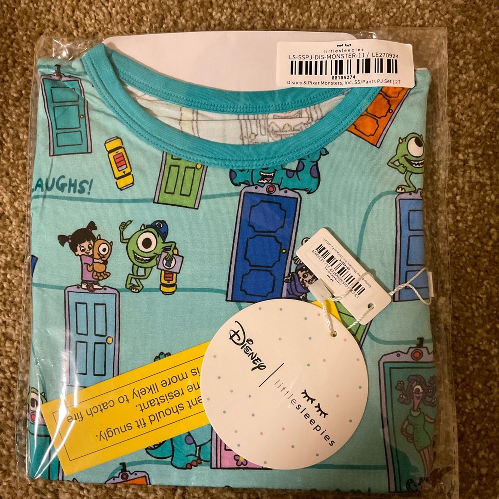 NWT little sleepies monsters inc pj set